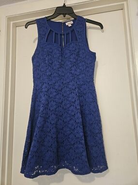 Aria Royal Blue Lace Fit & Flare Dress by ARIA